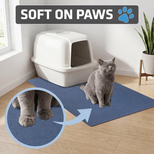 Image of Drymate Cat Litter Box Mat, Litter Trapping Mat, Blue, 29x36 XL