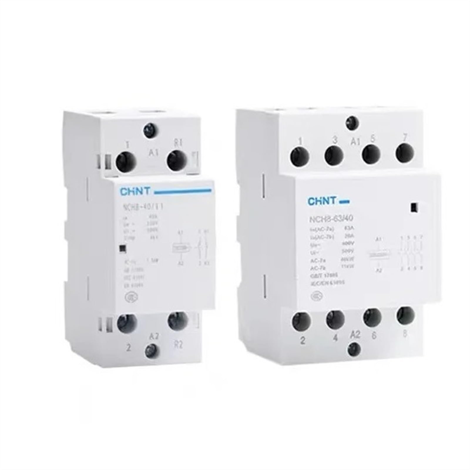 RCGKNNMUZ NCH8-20 NCH8-25 NCH8-40 NCH8-63 Din Rail Household AC Modular Contactor 2NO 2NC 1NO 1NC 4NO(Nch8-63a,2NO)