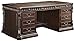Tucker Double Pedestal Executive Desk with Leather Insert Top Rich Brown