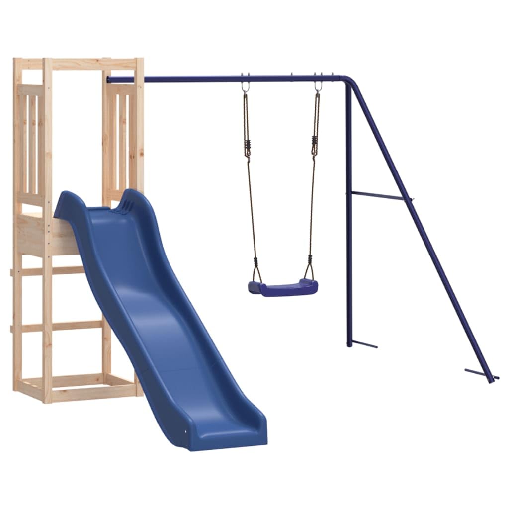 vidaXL Spielturm, Klettergerüst mit Rutsche Schaukel, Kinder Kletterturm, Spiel-Zubehör für Garten, Holz Spielplatz Spielhaus, Imprägniertes Kiefernholz