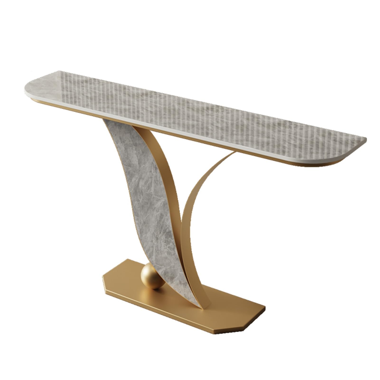 Mesa consola para recibidor, mesa estrecha para recibidor, mesa consola estrecha con estructura metálica, mesa auxiliar para sofá de estructura robusta y fiable, para espacios pequeños, pasillo, ves