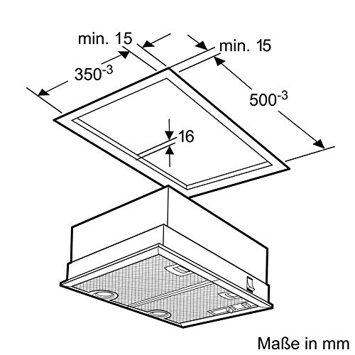 Neff N 30 D5655X1 Hotte groupe filtrant Niche largeur : 50 cm profondeur : 35 cm extraction et recirculation avec kit de recirculation supplémentaire métallique - vue 6
