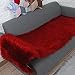Faux Fur Sheepskin Area Rug, Baby Bedroom Rugs Fluffy Rug Home Decorative Shaggy Rectangle Carpet, 2x3 Feet, Burgundy