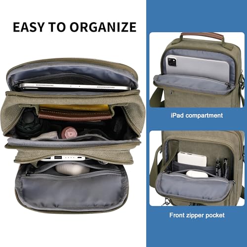 WITZMAN Crossbody Bag for Men Canvas Messenger Bags Vintage Man Purse Small Casual Shoulder Bag for Work Traveling4