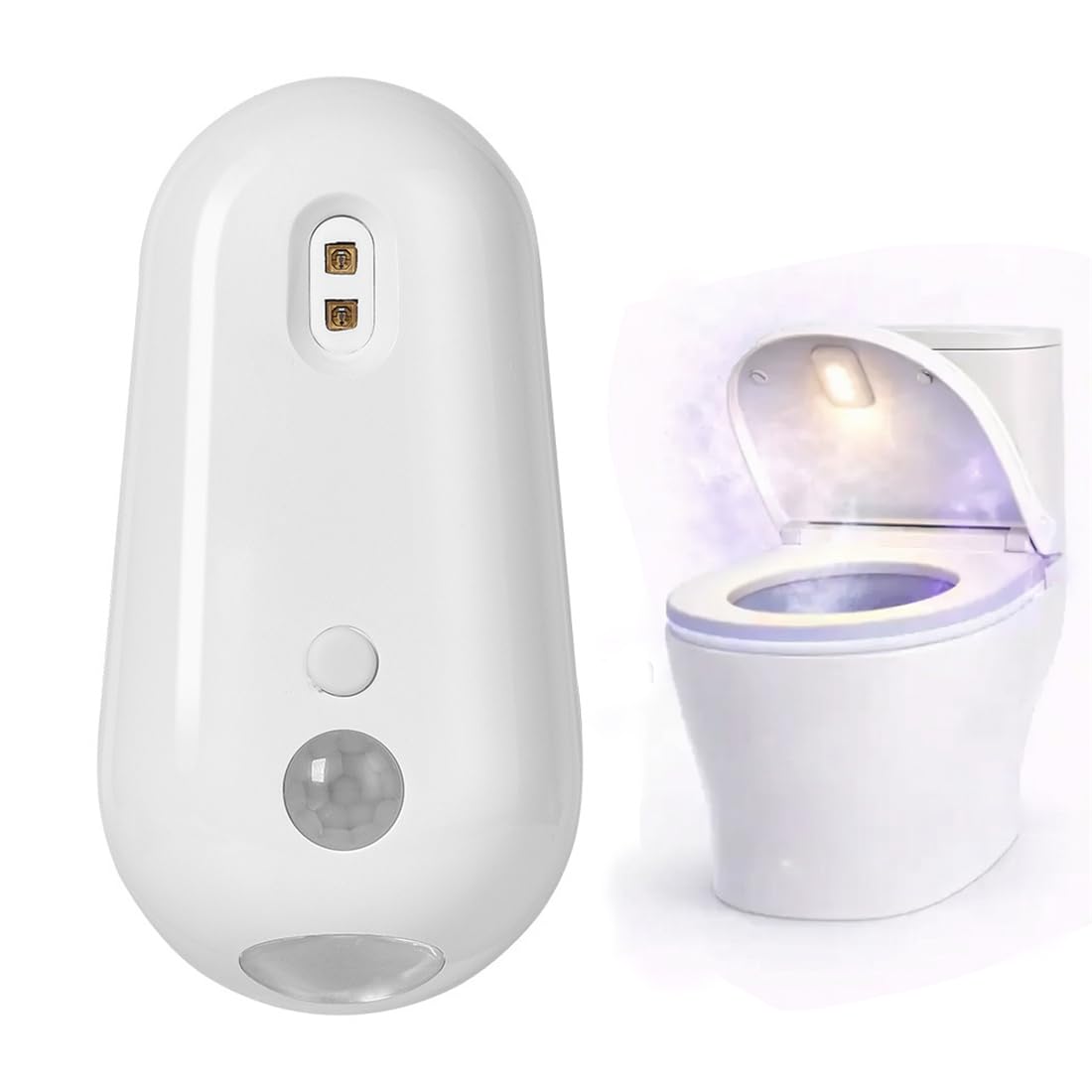 MEIION UV-C WC-Desinfektionslicht mit Nachtlicht & Bewegungssensor – Automatische Toiletten-Sterilisation, antibakteriell, energiesparend, hygienisch, für Badezimmer & Gäste-WC 1 Stück
