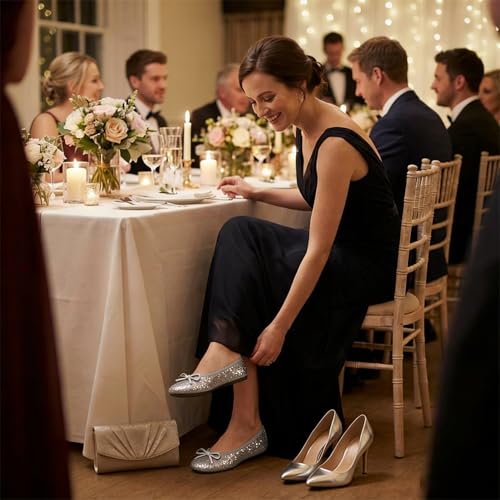 Image of Women's Foldable Ballet Flats - Portable Flat Shoes for Travel and Wedding that Fit in Your Purse
