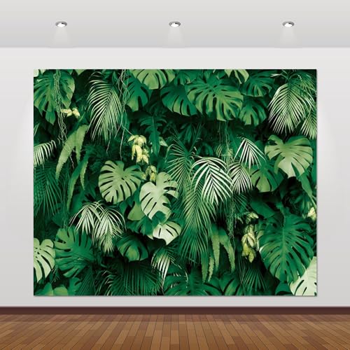 Green Tropical Palm Leaves Backdrop 10x8ft for Picture Summer Jungle Safari Plants Photography...