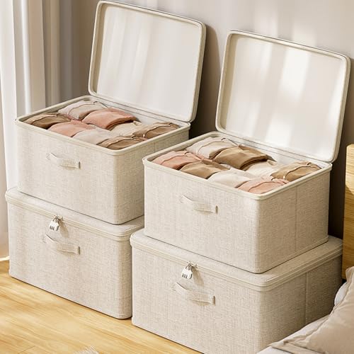 Boîte de rangement avec serrure empilable et lavable