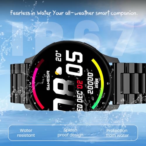 Image of GameSir Active 2 Smartwatch for Men & Women, 1.39 inch HD Round Display, Bluetooth Calling, Heart Rate & SPO₂, 100+ Sports Modes, IP67, Long Battery Life for Android & iOS (Metal Black)