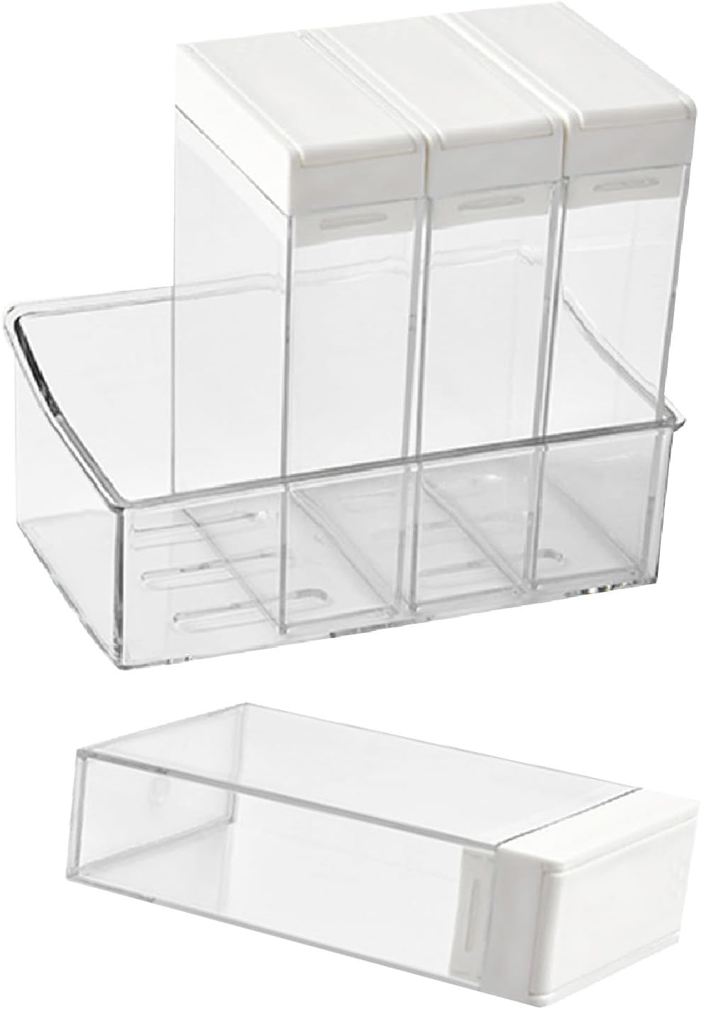 4 Pcs Seasoning Box Ample Storage Condiment Container with Tight Lid for Efficient Cooking Clear Design