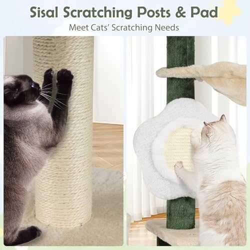 PETSITE Cat Tree Flower 45 in Multi Nivel miniatura 7