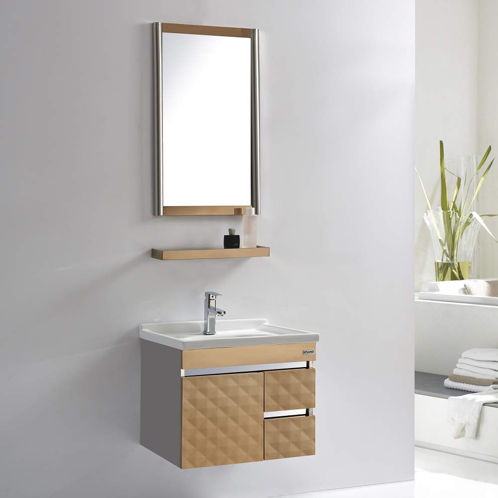 FUAO SANITARYWARE Unique Wall Mounted Designer Art Bathroom Vanity with