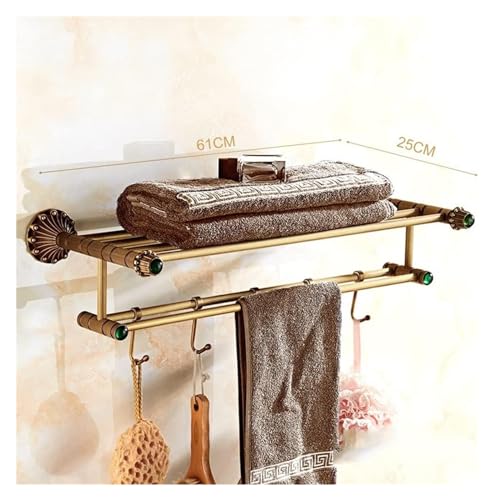 Toalleros de pared retro para baño en cobre antiguo con perchero de estilo europeo 3
