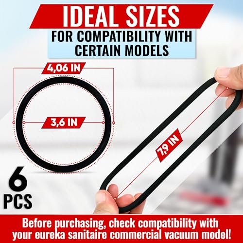 Image of 6 Pack Vacuum Belt Replacement Compatible with Sanitaire Models | SC679K, SC684, SC688, SC689, SC886, SC887, SC888, SC9050D, 1934, 1950 & More; Easy Install; Fits Commercial Upright Vacuums