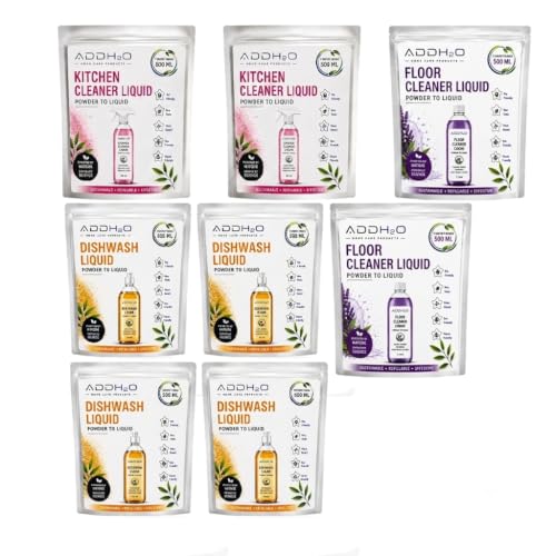 Image of Plant-Based Kitchen Cleaning Combo | Kitchen Cleaner 1L + Dishwash Liquid 2L + Floor Cleaner 1L | Total 4L | Active Enzyme Formula | Eco-Friendly | Pet & Child Safe