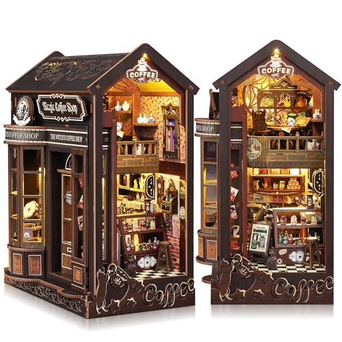 Book Nook Kits for Adults: LUMYCE Book Nook Kit Model Kits Craft Kits for Adults - DIY Miniature House Kit for Bookshelf Booknook Tiny House with Sensor Led Light