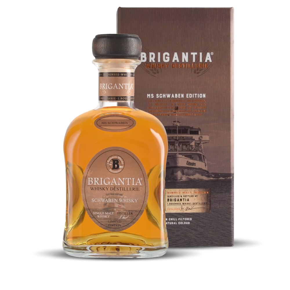 Brigantia MS Schwaben Whisky Single Malt Whisky 700ml | Whisky der auf dem Bodensee reift | Brigantia by Steinhauser