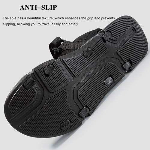 Mens Fashion Flat Sandals Lightweight Comfortable Open Toe Walking Sandals Non Slip Soft Sole Summer Casual Beach Water Shoes 5