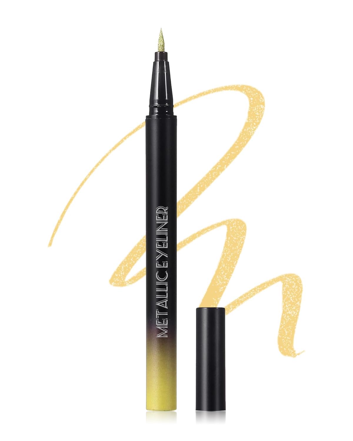 Vawolecy Long-Lasting Waterproof Glitter Eyeliner Pen | Vegan Shimmer Liquid Eyeliner with Metallic Satin Finish | Highly Pigmented, Smudge-Proof Eye Makeup for Day to Night