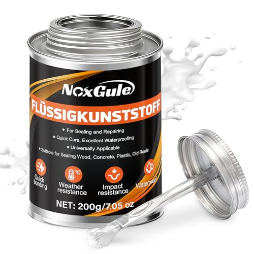 NoxGule Sellador Fugas Agua, Pintura Impermeabilizante, Caucho Impermeabilizante, Sellador Impermeable, para Revestimientos Impermeables en Madera, Vidrio Techos, 200g