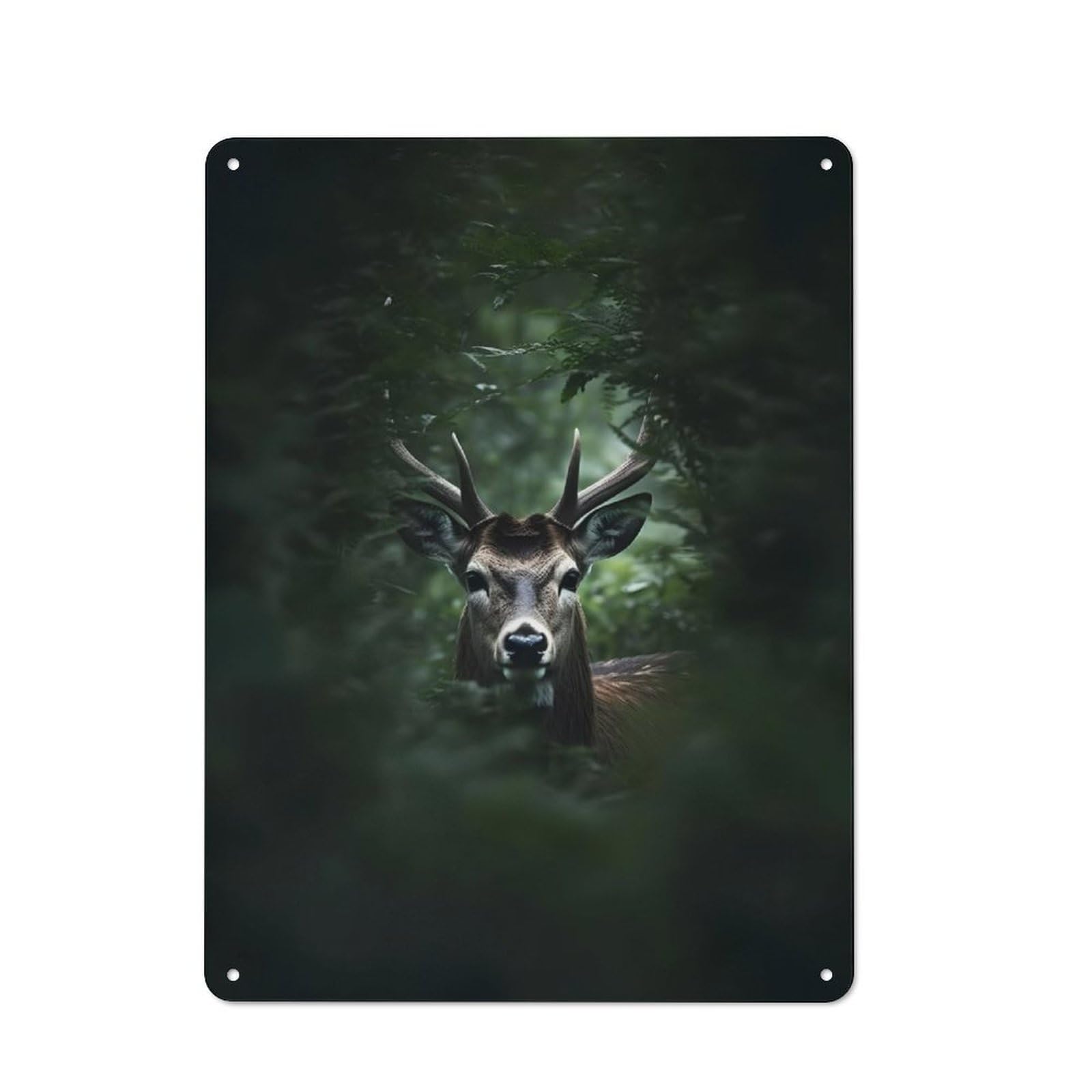 Junmoney Trophy Deer Head Stag Rustic Metal Sign 40X30cm For Guest Room Or Hallway, Suited To Hallway Wall Decor Fans