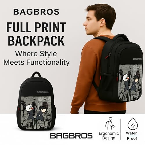 Image of Bagbros Anime Printed Backpack Jujutsu Kaisen Gojo X Getto Anime Laptop Bagpack | 30L JJK Jujutsu Kaisen Anime Printed Waterproof Bag Multi-Storage Designer Bag,Laptop,School Backpacks