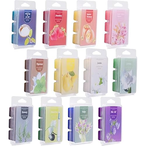 Scented Soy Wax Melts - Set of 12 Assorted 2.5oz Wax Cubes/Tarts - Bulk Value Home Fragrance for Candle Wax Warmer - Refreshing Scents for Your Space