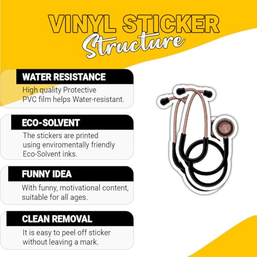 Stickers stéthoscope étanches pour ordinateur de médecin et bouteille d'eau