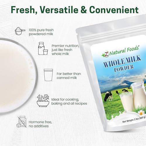 Image of Z Natural Foods Premium Whole Milk Powder - Pasteurized Dry Milk, 2 lb