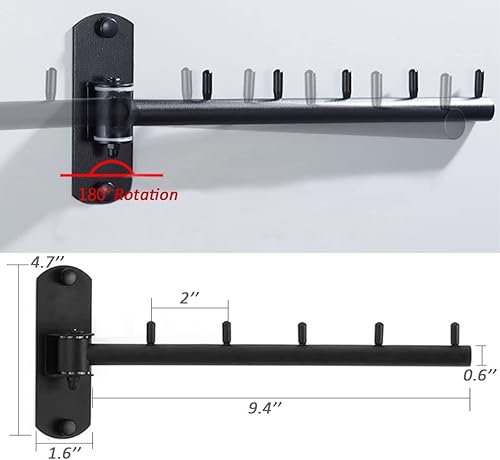 Miniatura 2 de Percha de ropa con brazo oscilante, plegable para colgar en la pared, para lavandería, ahorro de espacio, ganchos para ropa para tendedero, gancho