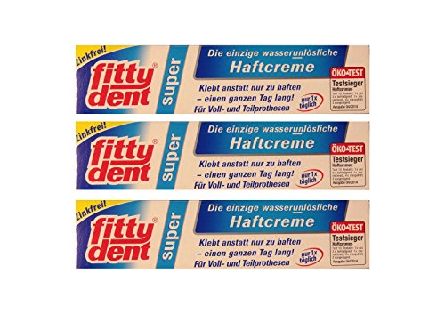 3x FITTYDENT super Haftcreme 40 g PZN 2171042 Wasserunlöslich, Zinkfrei 3x FITTYDENT super Haftcreme 40 g PZN 2171042 Wasserunlöslich, Zinkfrei