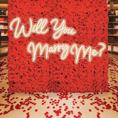 Image of Super Large Neon Signs Will You Marry Me for Wedding Proposal Marry Me Sign Led Neon Light Sign Decor for Engagement Birthday Party Bar Bedroom Wall Art for Wife 80.1X12.4INCH