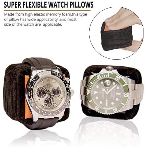Image of MOZSLY Watch Winder for Automatic Watches Single Rotating Watch Box with Quiet Motor 12 Rotation Mode Setting Battery Powered or AC Adapter PU Leather