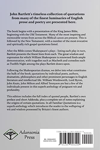 Image of John Bartlett's Familiar Quotations: From the Greatest Poets, Writers, Playwrights and Literati in the English Language