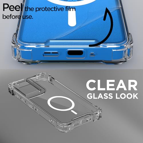 Image of Amazon Basics Back Cover for Motorola Moto Edge 50 Fusion 5G / Moto G96 5G Mag-Safe Shockproof PC + TPU Protective Case Magnetic Support Bumper Case (Transparent Mag-Safe)