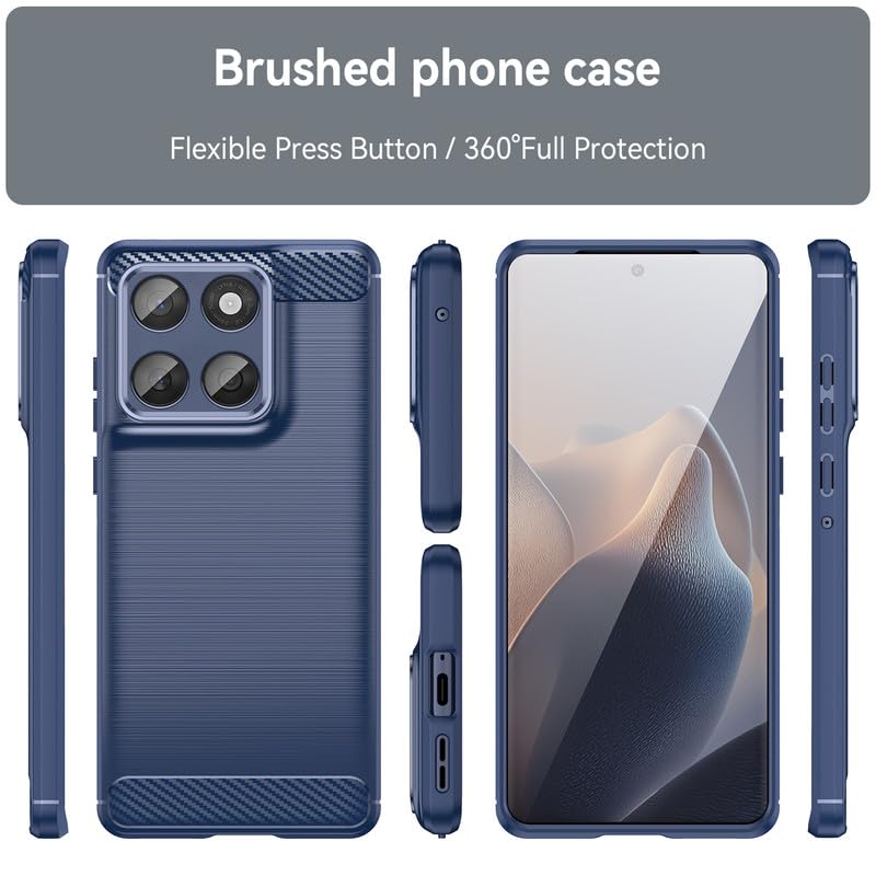 Image of Hybrid Carbon Fiber Back Case for Moto Edge 60 Fusion (Blue)