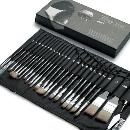 ARTIFY 24 Pieces Paint Brush Set, Expert Series, Enhanced Syntheti...
