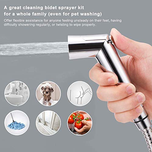 Image of MHS High Pressure Jet Spray for Toilet | Health Faucet Set with Hand Shower Gun & 1M SS Hose Pipe | Bathroom Toilet Jet Spray for Hygiene Cleaning | Toilet Gun for Western Toilet (Slider Abs)