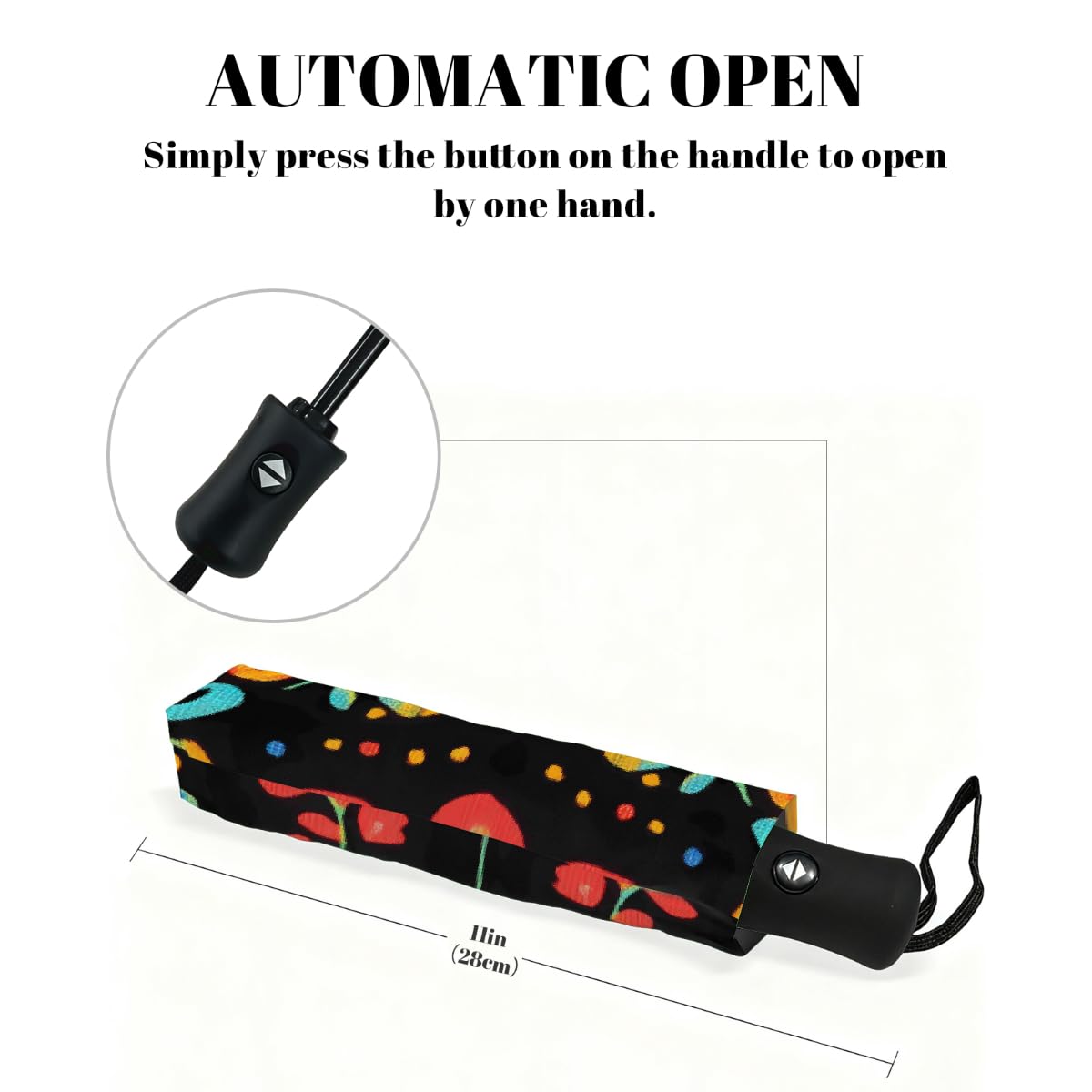 Ombrello pieghevole in stile messicano colorato uccello ombrello da viaggio compatto antivento impermeabile con protezione UV rivestimento nero leggero 8 coste portatile per pioggia sole
