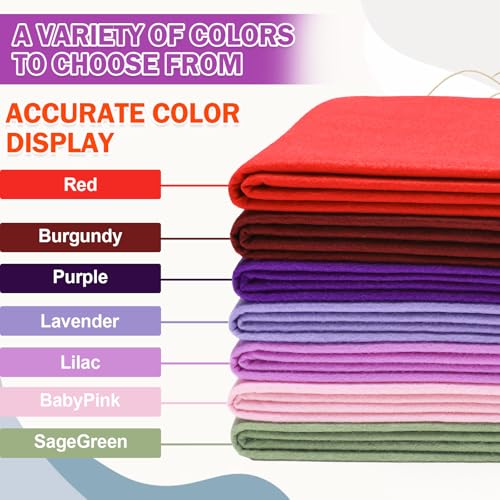Image of XSEINO Purple Large Felt Fabric 72 inch X 36 inch(2 Square Yards), 1.4 mm Thick Soft Felt Fabric Sheet for Crafts, Purple Series Colors Soft Nonwoven Fabric, Fit for Decoration, Sewing, DIY Crafts