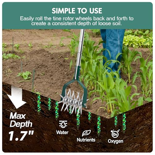 YEELOR 57-Inch Manual Tiller