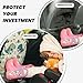 LPLSNWS Cute little baby dinosaur Printed car seat kick pads - 2-pack, seat back protectors with large capacity pockets