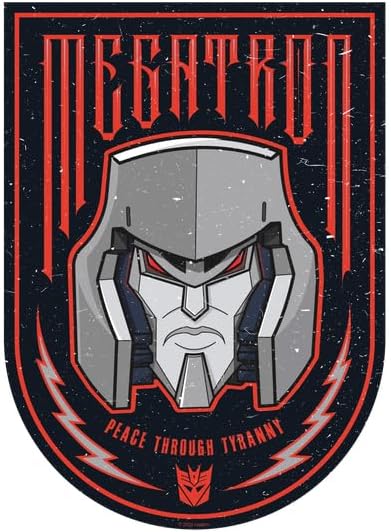 CafePress Transformers Megatron Tyranny Large Die Cut Sticker, 8.75" x 8.75" Clear