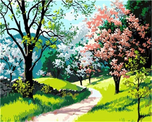 TIANZXSDIY Painting By Numbers Canvas Scenery Acrylic Paint Unique Gift Pictures By Numbers Tree Decor For Home 50x40cm 50X40cm No Frame SZGD1781