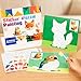FlufiFiea Sticker by Number Book for Kids, Baby Animals Theme, Paint by Sticker Book with Coloring Pages, Birthday Gift