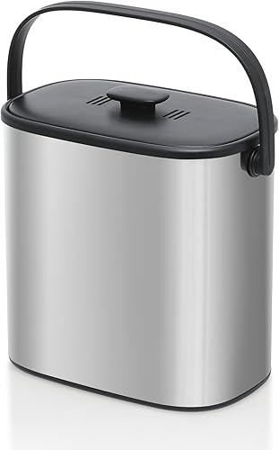 MoNiBloom Cubo de basura pequeño colgante de 1.3 galones para cocina, baño, dormitorio, sala de estar, hogar, oficina, dormitorio, a prueba de