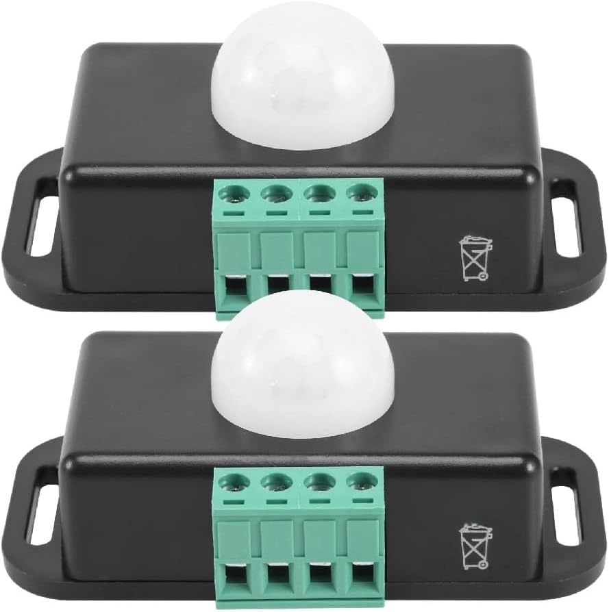 Motion Sensor Switch, 12V/24V PIR Sensor LED Switch Controller, Suitable for Flexible LED Light Strips, 2-Pack.