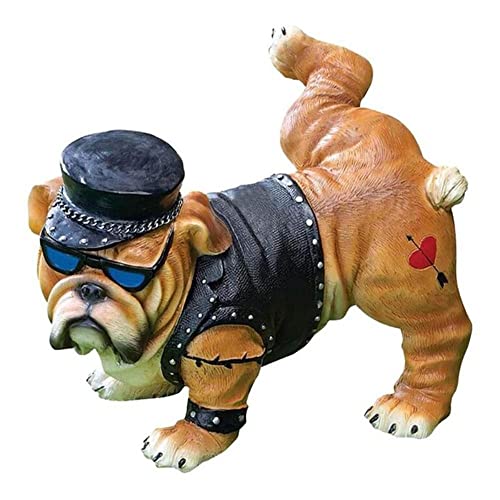 Resin Bulldog Peeing Dog Statue Creative Home Bulldog Ornaments Miniatures Outdoor Garden Figurines Yard Landscape Decoration #TOP14