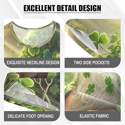 Gnome St Patricks Pajama Set Short Sleeve Pajamas Shorts Sets Cotton Soft Loungewear Sleepwear 5Y4