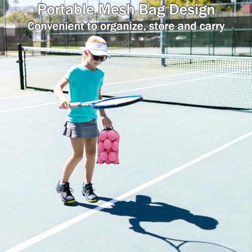 SHYUJAJIE Tennisbälle, 20 Stück, Trainings-Tennisbälle, hohe Elastizität, Übungstennis für Anfänger, Übungsbälle für Hunde (Rosa)